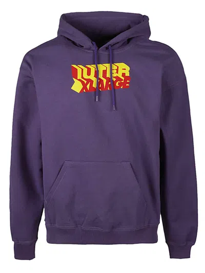 Iuter Printed Cotton Hoodie In Purple