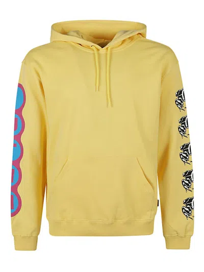 Iuter Printed Cotton Hoodie In Yellow