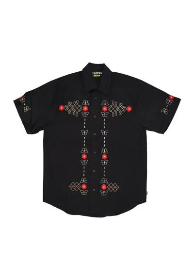 Iuter Short Sleeve Shirt Man Western S/s Shirt Black