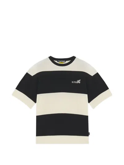 Iuter Striped Knit T-shirt In Black