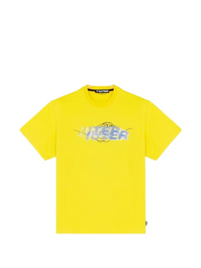 Iuter Swift Print-detail Cotton T-shirt In Yellow