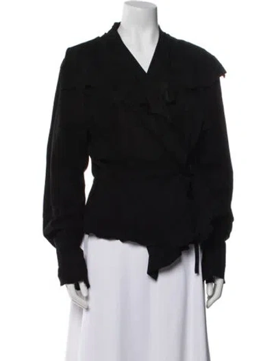 Pre-owned Ivan Grundahl Calf Leather Evening Jacket In Black