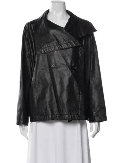 Pre-owned Ivan Grundahl Calf Leather Jacket In Gray