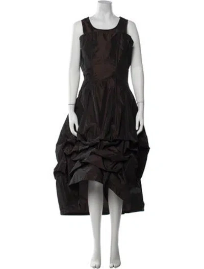 Pre-owned Ivan Grundahl Crew Neck Long Dress In Brown