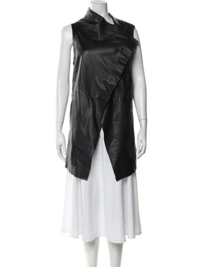 Pre-owned Ivan Grundahl Lamb Leather Vest In Black