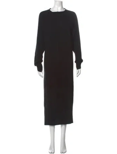 Pre-owned Ivan Grundahl Merino Wool Long Dress In Black