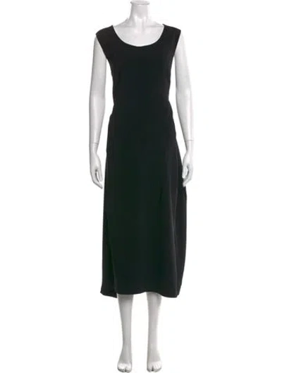 Pre-owned Ivan Grundahl Scoop Neck Long Dress In Black