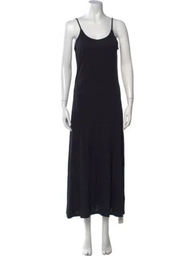 Pre-owned Ivan Grundahl Scoop Neck Long Dress In Black