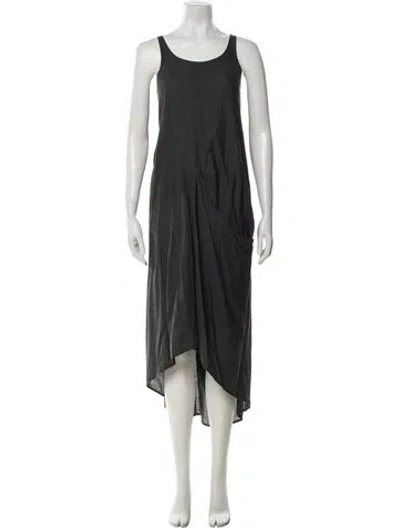 Pre-owned Ivan Grundahl Scoop Neck Long Dress In Gray
