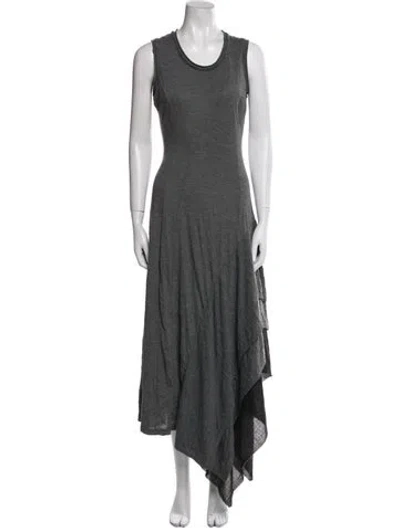 Pre-owned Ivan Grundahl Scoop Neck Long Dress In Gray