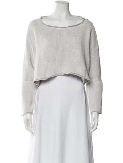 Pre-owned Ivan Grundahl Scoop Neck Sweater In White