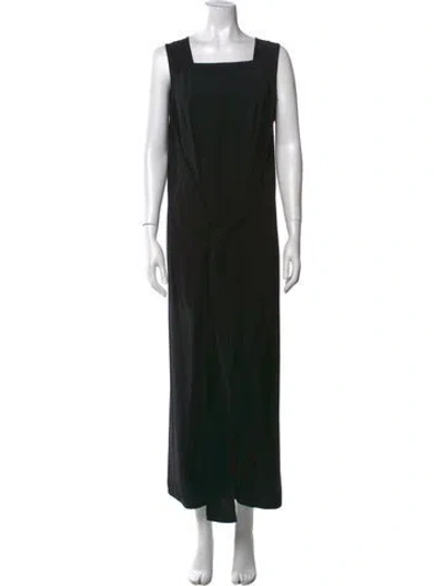 Pre-owned Ivan Grundahl Square Neckline Long Dress In Black