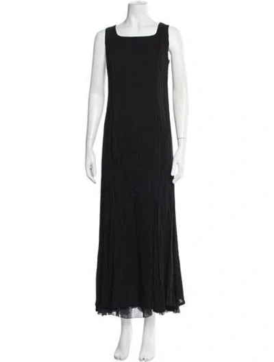 Pre-owned Ivan Grundahl Square Neckline Long Dress In Black
