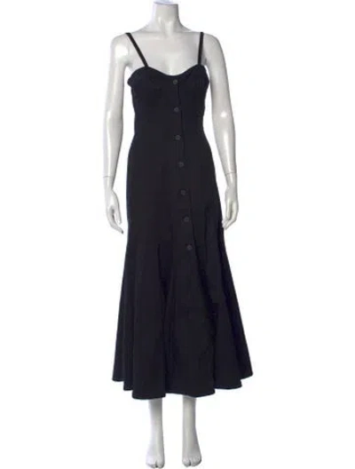 Pre-owned Ivan Grundahl Square Neckline Midi Length Dress In Blue