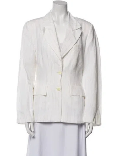 Pre-owned Ivan Grundahl Striped Blazer In White