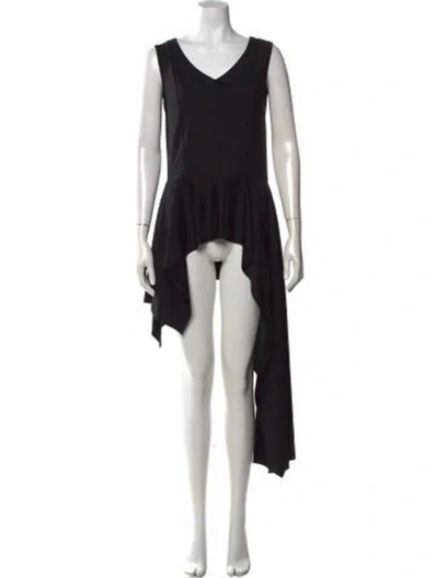 Pre-owned Ivan Grundahl V-neck Long Dress In Black