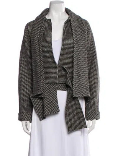 Pre-owned Ivan Grundahl Wool Plaid Print Jacket In Gray