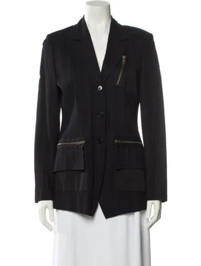 Pre-owned Ivan Grundahl Wool Striped Blazer In Black