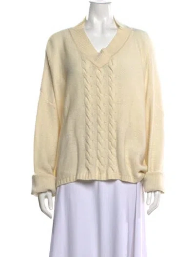 Pre-owned Ivan Grundahl Wool V-neck Sweater In Neutral