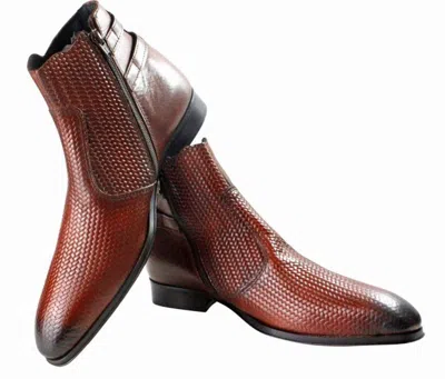 Pre-owned Ivan Troy Assimi Brown Men's Leather Boots  / Made In Italy