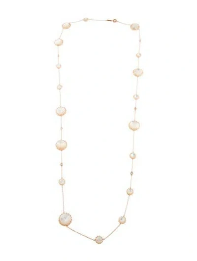 Pre-owned Ivanka Trump 18k Mother Of Pearl & Diamond Station Necklace, 36" In Multi