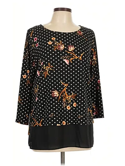 Pre-owned Ivanka Trump 3/4 Sleeve Blouse In Black