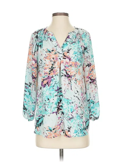 Pre-owned Ivanka Trump 3/4 Sleeve Blouse In Blue