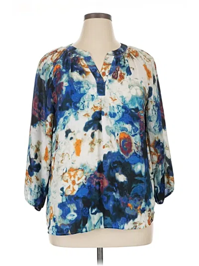 Pre-owned Ivanka Trump 3/4 Sleeve Blouse In Blue