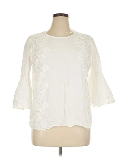 Pre-owned Ivanka Trump 3/4 Sleeve Blouse In Ivory