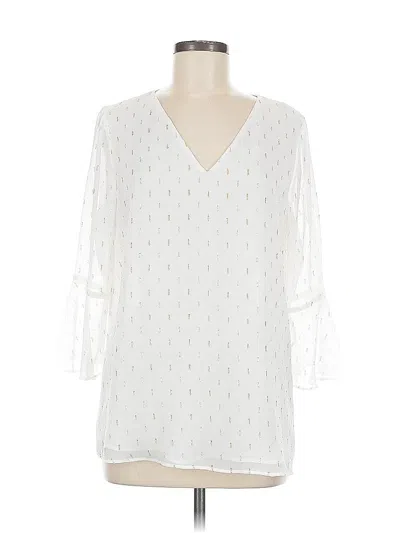 Pre-owned Ivanka Trump 3/4 Sleeve Blouse In White