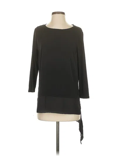 Pre-owned Ivanka Trump 3/4 Sleeve Top Black Boatneck Tops