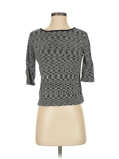 Pre-owned Ivanka Trump 3/4 Sleeve Top Gray Boatneck Tops