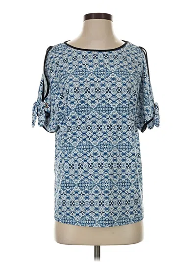 Pre-owned Ivanka Trump 3/4 Sleeve T-shirt In Blue