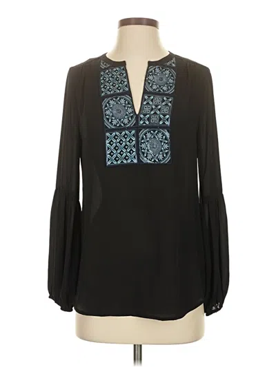 Pre-owned Ivanka Trump Long Sleeve Blouse In Black