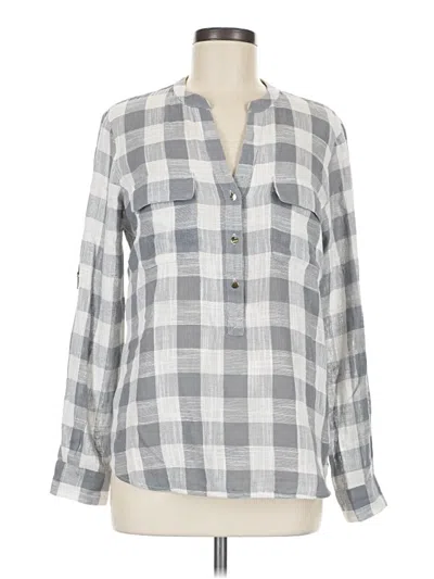 Pre-owned Ivanka Trump Long Sleeve Blouse In Gray