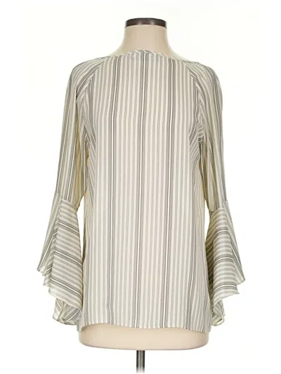 Pre-owned Ivanka Trump Long Sleeve Blouse In Ivory