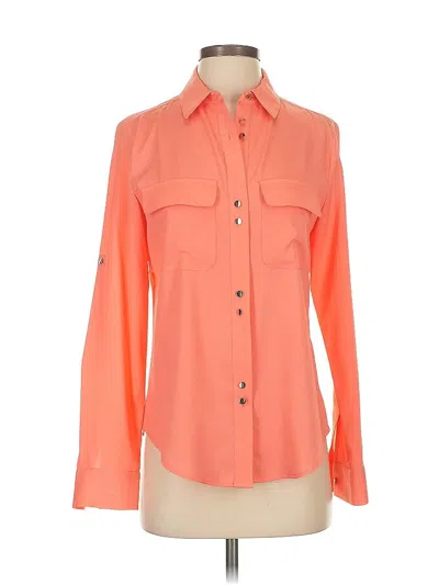 Pre-owned Ivanka Trump Long Sleeve Blouse In Orange
