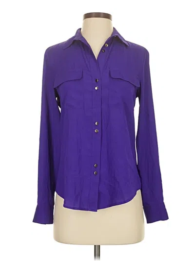 Pre-owned Ivanka Trump Long Sleeve Blouse In Purple