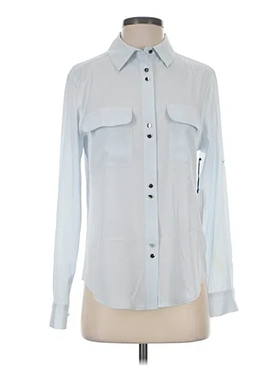 Pre-owned Ivanka Trump Long Sleeve Blouse In Silver