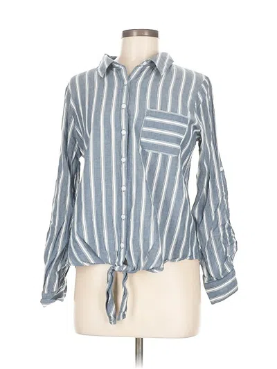 Pre-owned Ivanka Trump Long Sleeve Button Down Shirt In Blue