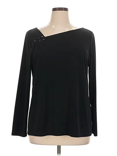 Pre-owned Ivanka Trump Long Sleeve Top Black One Shoulder Neckline Tops