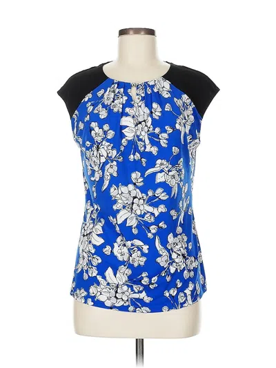 Pre-owned Ivanka Trump Short Sleeve Blouse In Blue