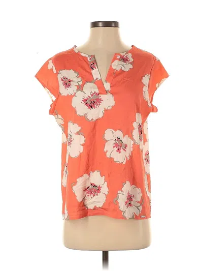Pre-owned Ivanka Trump Short Sleeve Blouse In Orange