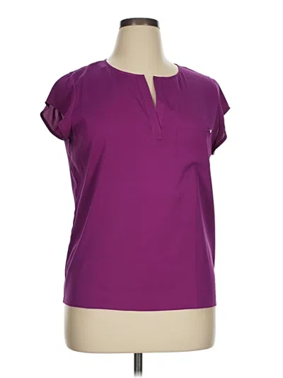 Pre-owned Ivanka Trump Short Sleeve Blouse In Purple