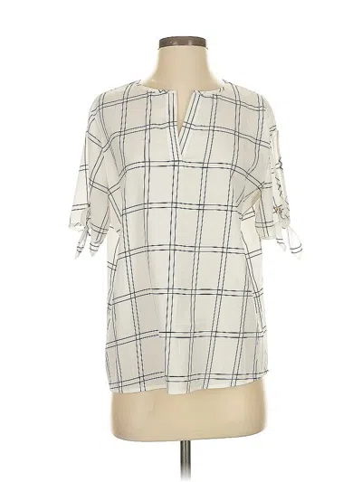 Pre-owned Ivanka Trump Short Sleeve Blouse In White