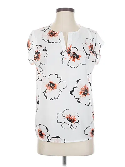 Pre-owned Ivanka Trump Short Sleeve Blouse In White