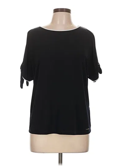 Pre-owned Ivanka Trump Short Sleeve Top Black Cold Shoulder Neckline Tops