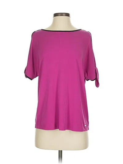 Pre-owned Ivanka Trump Short Sleeve Top Pink Boatneck Tops