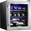 Ivation 12 Bottle Compressor Wine Refrigerator, Cube Wine Cooler With Lock In Silver