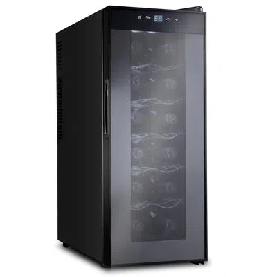 Ivation 12 Bottle  Single Zone Freestanding Wine Refrigerator In Black